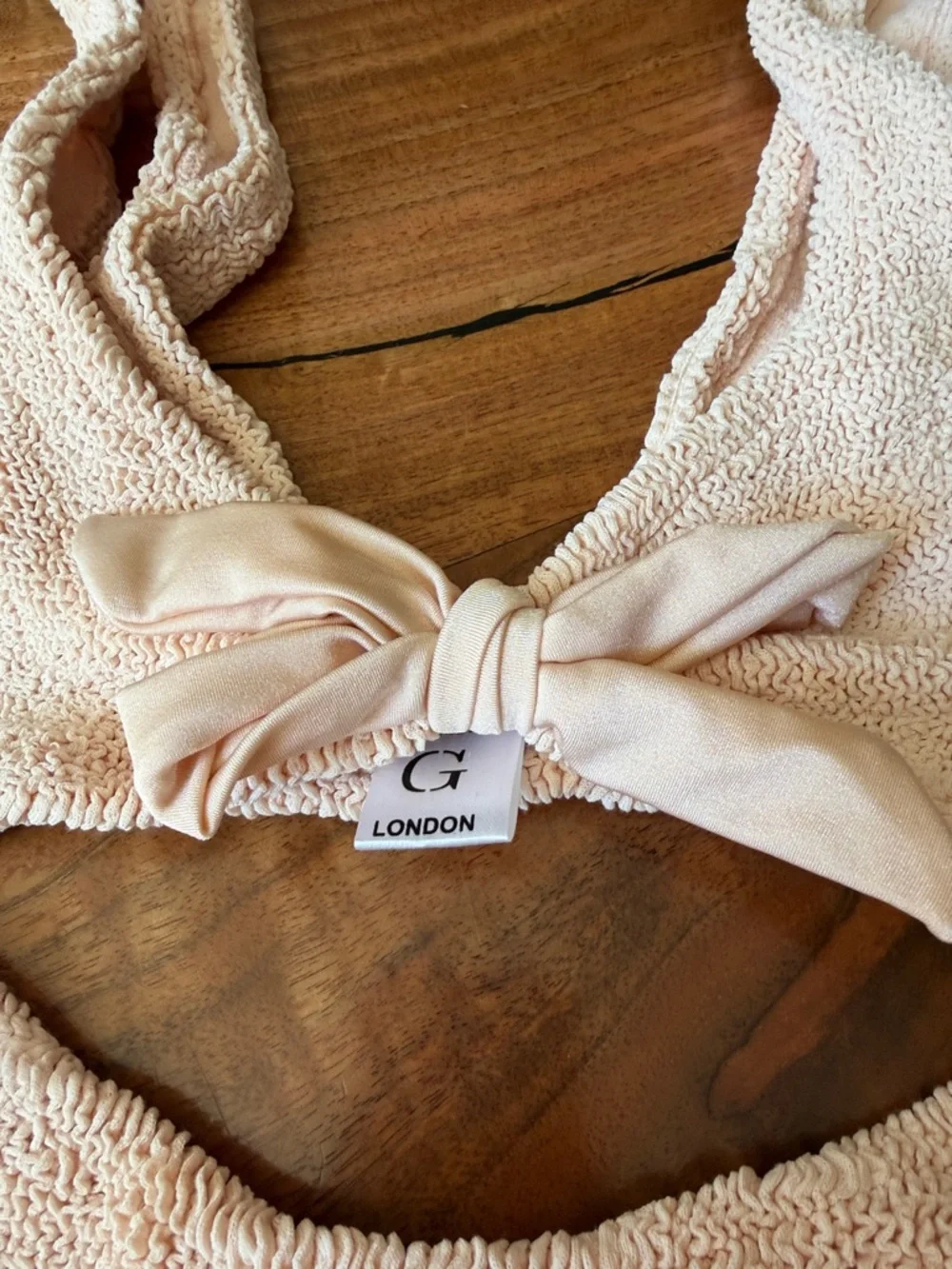 Hunza G Textured Pale Pink Knot-Front Bikini - Picture 2 of 11